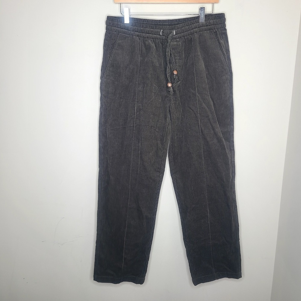 Tombolo Easy-Going Pants Brown Corduroy Unisex Large Drawstring Casual